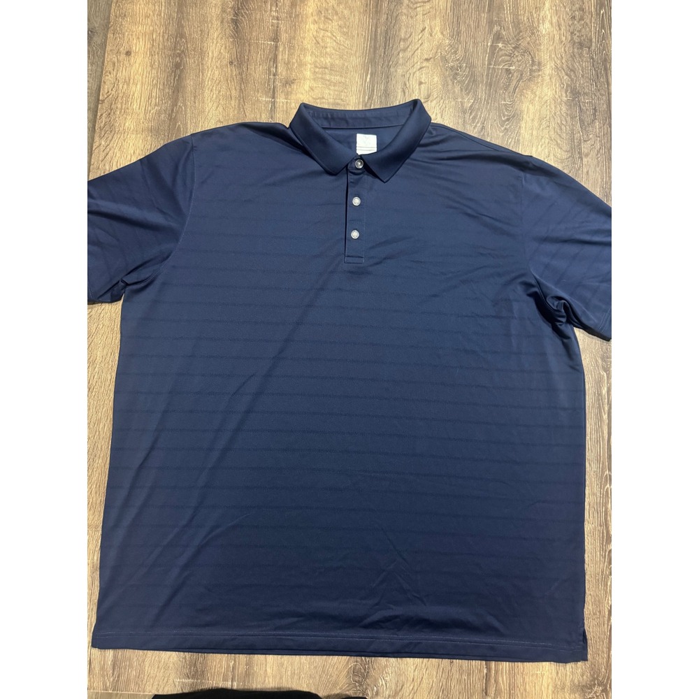 Callaway Opti-Dri Mens XXXL Navy Blue Striped Golf Polo Shirt Short Sleeve 3XL